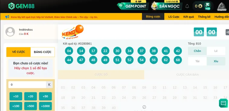 Keno Vietlottt Tại Gem88 Sảnh Cược Xổ Số Siêu Tốc Minh Bạch Và Uy Tín