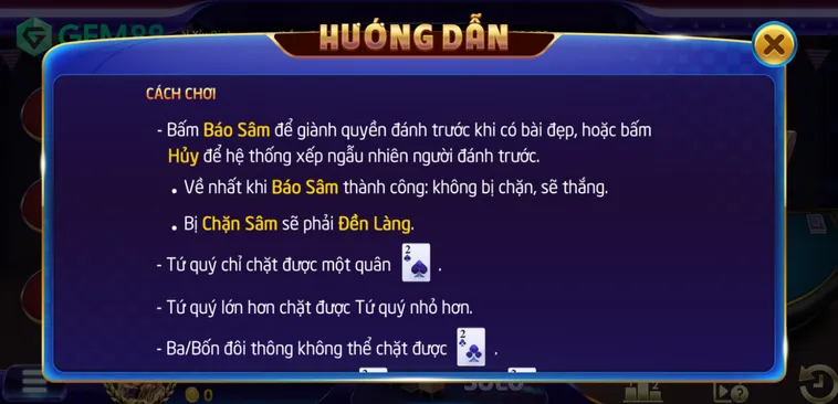 Sâm Lốc Tại Gem88 Trải Nghiệm Cá Cược Tốc Độ Và Nghệ Thuật Chặn Bài Đỉnh Cao