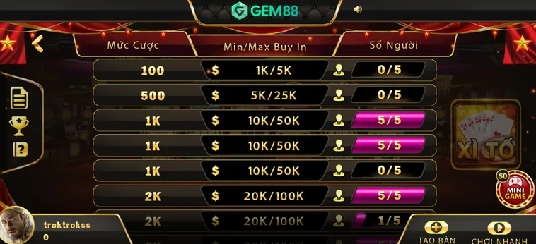 Xì Tố Tại Gem88 Sân Chơi Đấu Trí Trực Tuyến Đẳng Cấp Và Minh Bạch