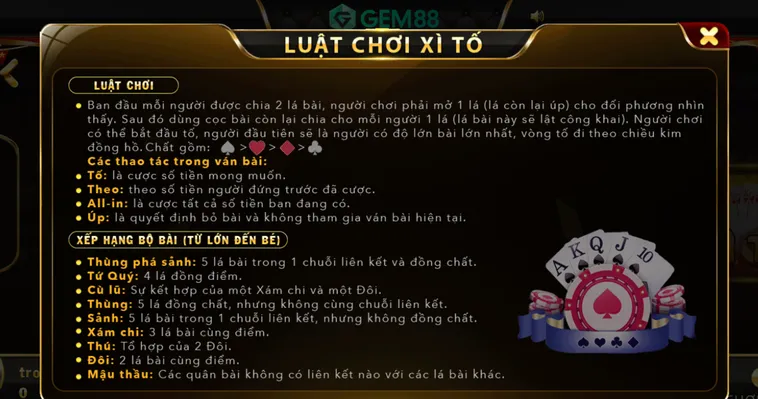 Xì Tố Tại Gem88 Sân Chơi Đấu Trí Trực Tuyến Đẳng Cấp Và Minh Bạch